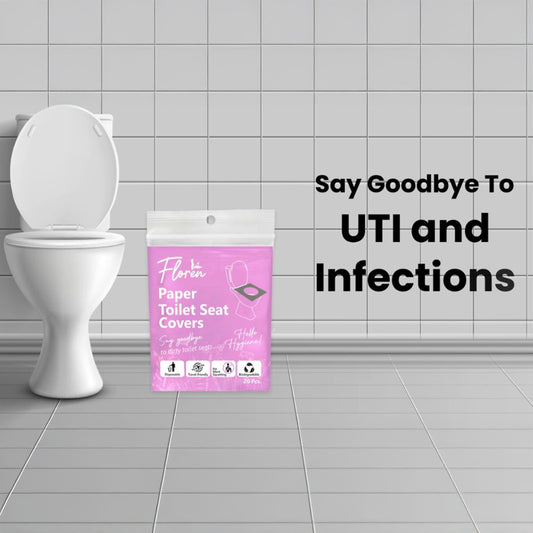 Floren Disposable Toilet Seat Covers | Pee Essential | 20 Sheets | Leak Free | Waterproof | Disposable | Travel Friendly | Biodegradable| Clean Sanitary Experience