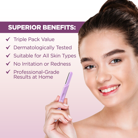 Floren Face & Eyebrow Dual facial razor for women | Dual Blade Razor | 3N | Smooth Skin | German Blades | Easy Precision Shave