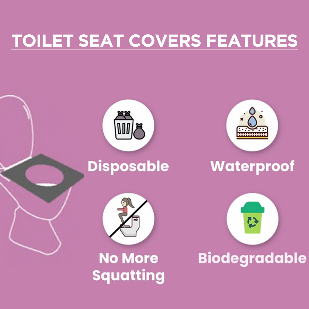 Floren Disposable Toilet Seat Covers | Pee Essential | 20 Sheets | Leak Free | Waterproof | Disposable | Travel Friendly | Biodegradable| Clean Sanitary Experience