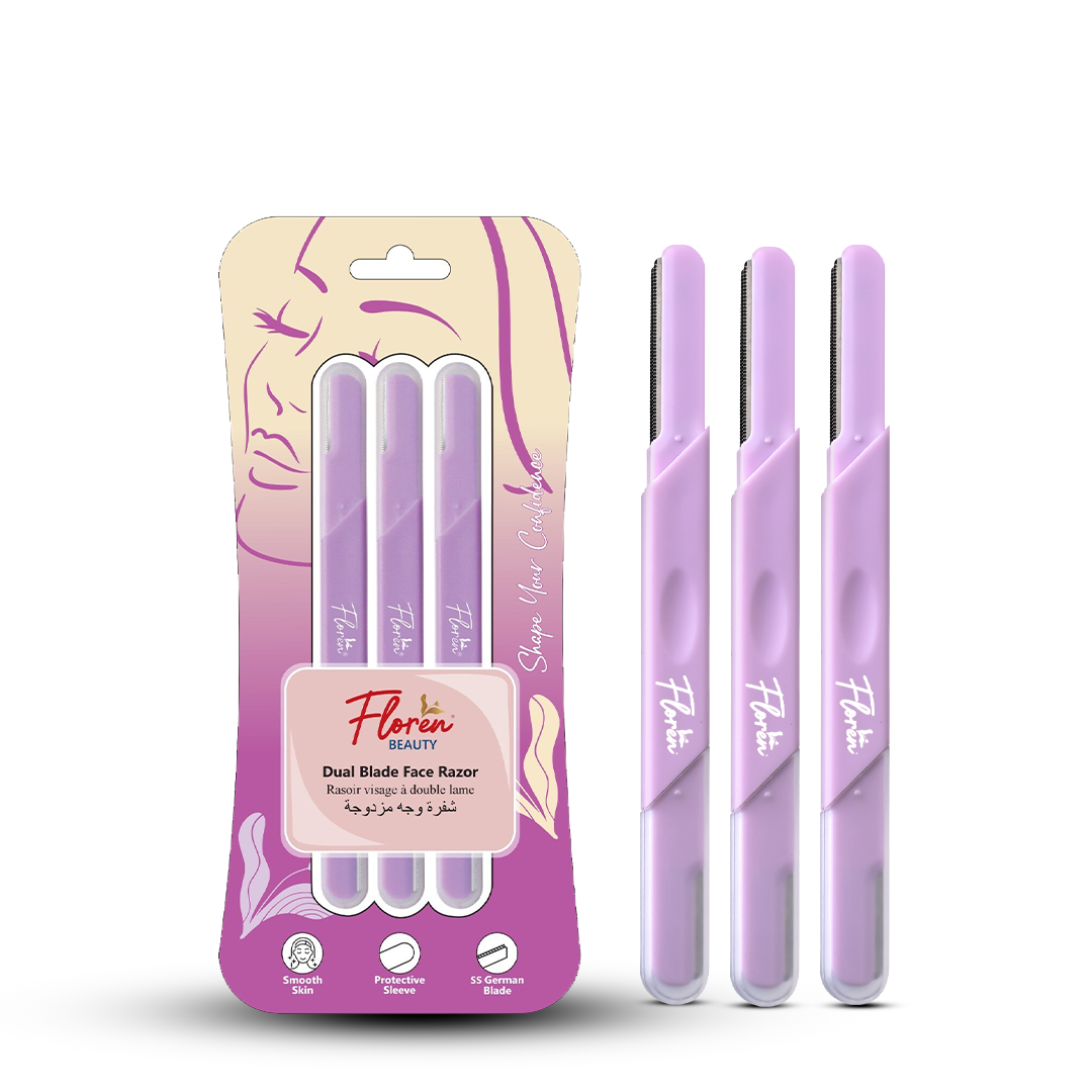 Floren Face & Eyebrow Dual facial razor for women | Dual Blade Razor | 3N | Smooth Skin | German Blades | Easy Precision Shave