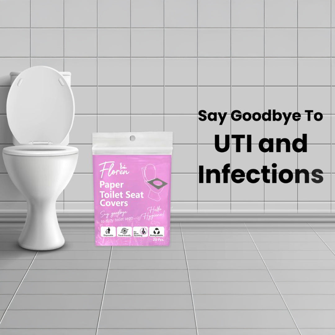 Floren Disposable Toilet Seat Covers | Pee Essential | 20 Sheets | Leak Free | Waterproof | Disposable | Travel Friendly | Biodegradable| Clean Sanitary Experience