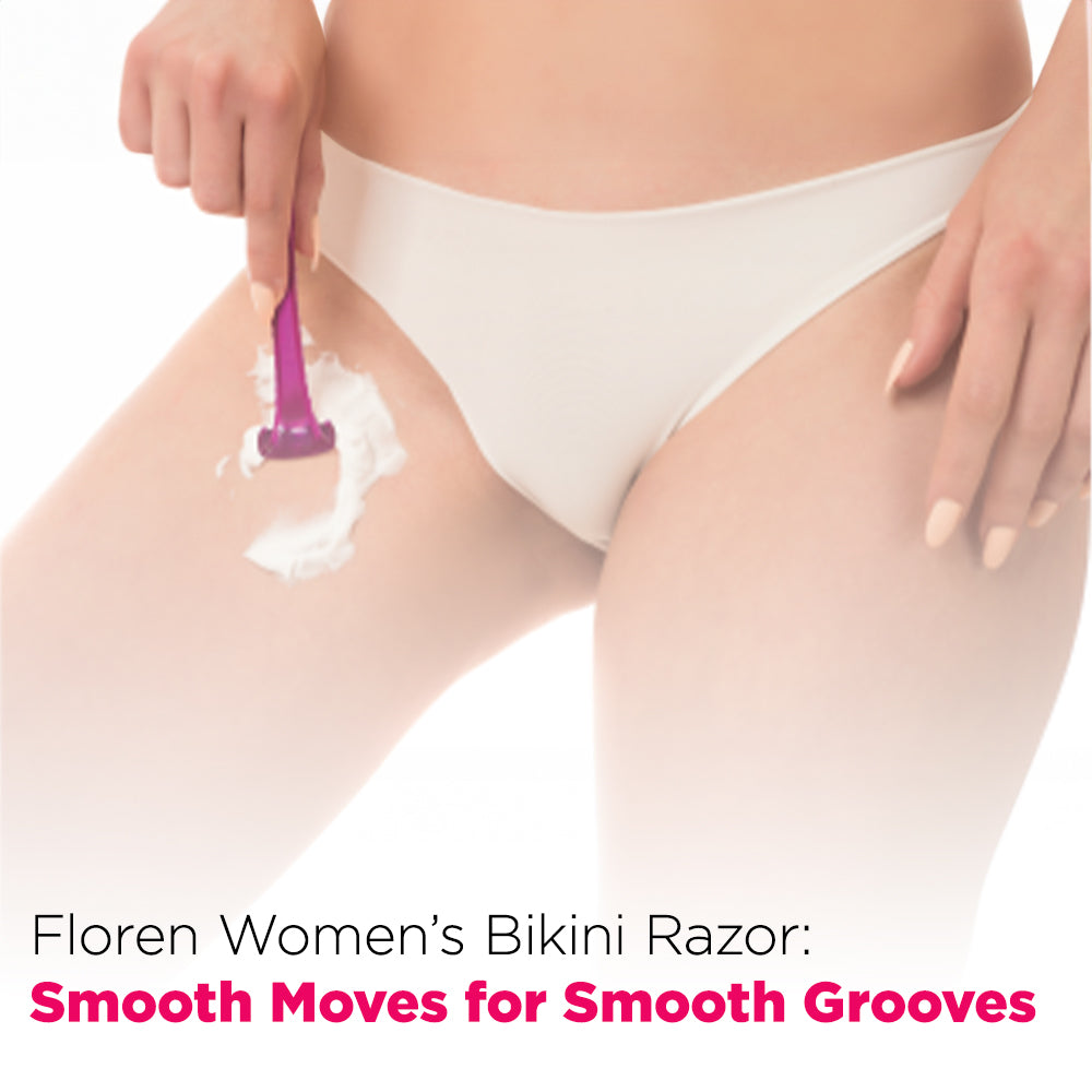 Floren Bikini Line Razor for Women | Aloe Vera & Vit E | Gentle on Skin | Hair Removal Razor | No Irritation | Pack of 2