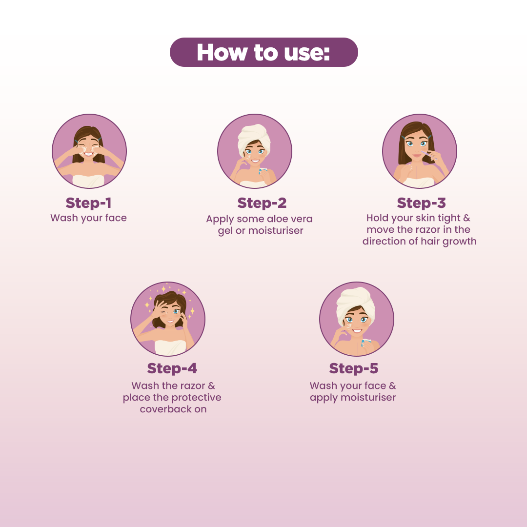 Floren Face & Eyebrow Dual facial razor for women | Dual Blade Razor | 3N | Smooth Skin | German Blades | Easy Precision Shave