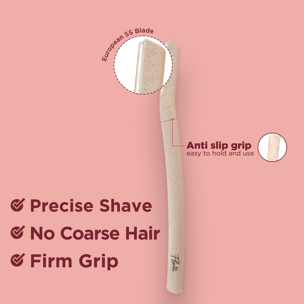 Floren Face Razor For Women I For Smooth & Effortless Facial Hair Removal I Suitable For Peach Fuzz, Chin, Upper Lips, Eyebrows I Set Of 3