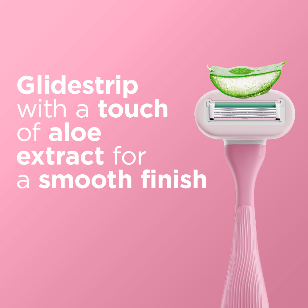 Floren Body Razor | 3 cartridges + 1 handle (5 blades) | Eurpoean Blades | Body hair removal, Aloe Vera Strip, Super Smooth Razor, Hair Removal from hands, legs, Bikini and arms