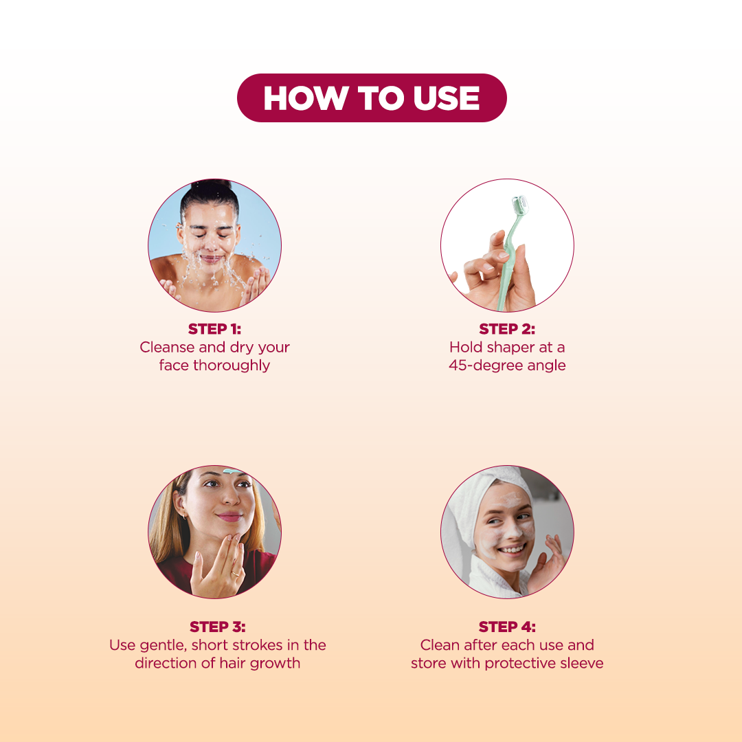 Floren Dermaplaning Tool |Eyebrow Shaper - Pack of 3 | Painless Shaving Razor | SS German Blade | Targeted Corner Hair | upper lips, chin | Smooth and fuzz free