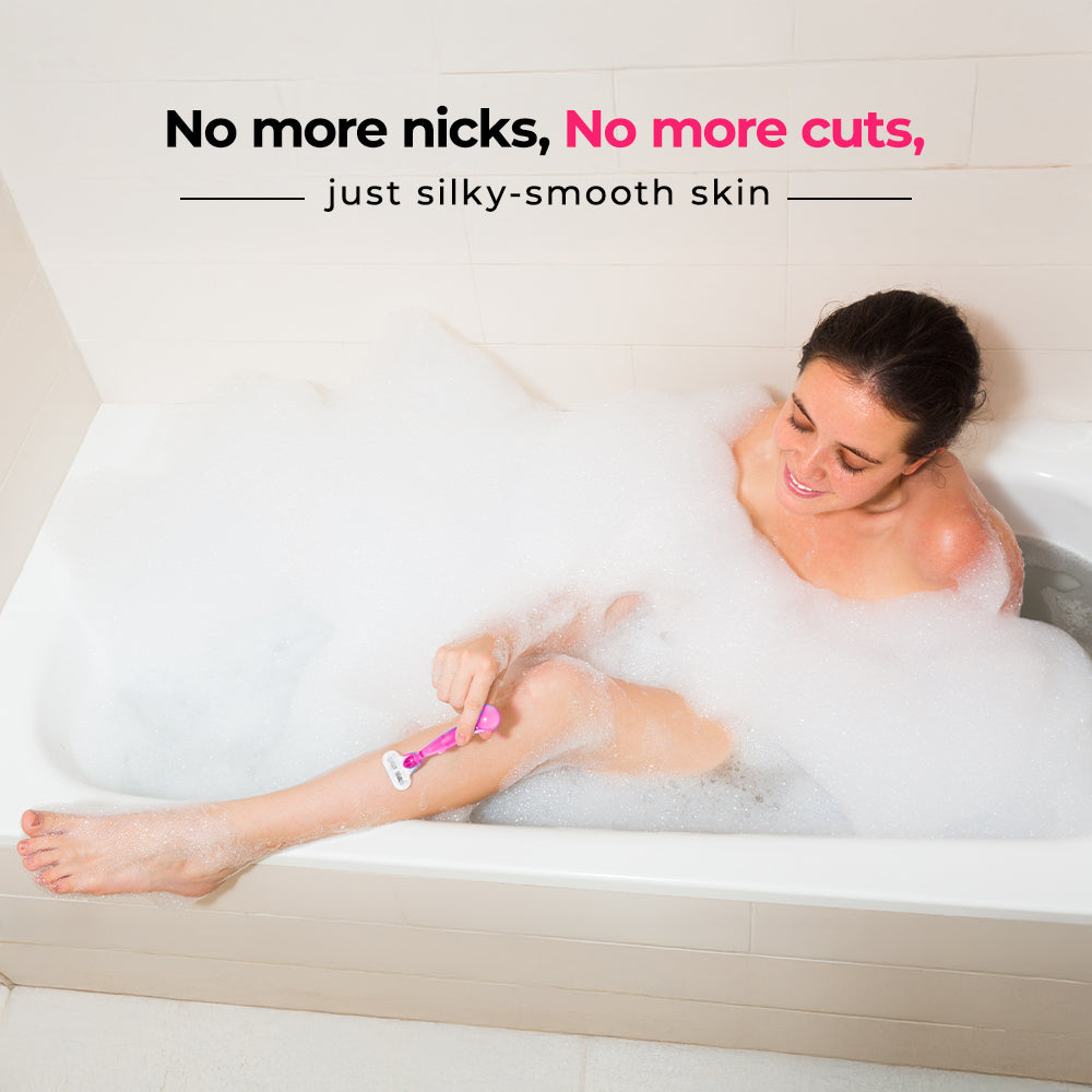 Floren Body Razor | 3 cartridges + 1 handle (5 blades) | Eurpoean Blades | Body hair removal, Aloe Vera Strip, Super Smooth Razor, Hair Removal from hands, legs, Bikini and arms