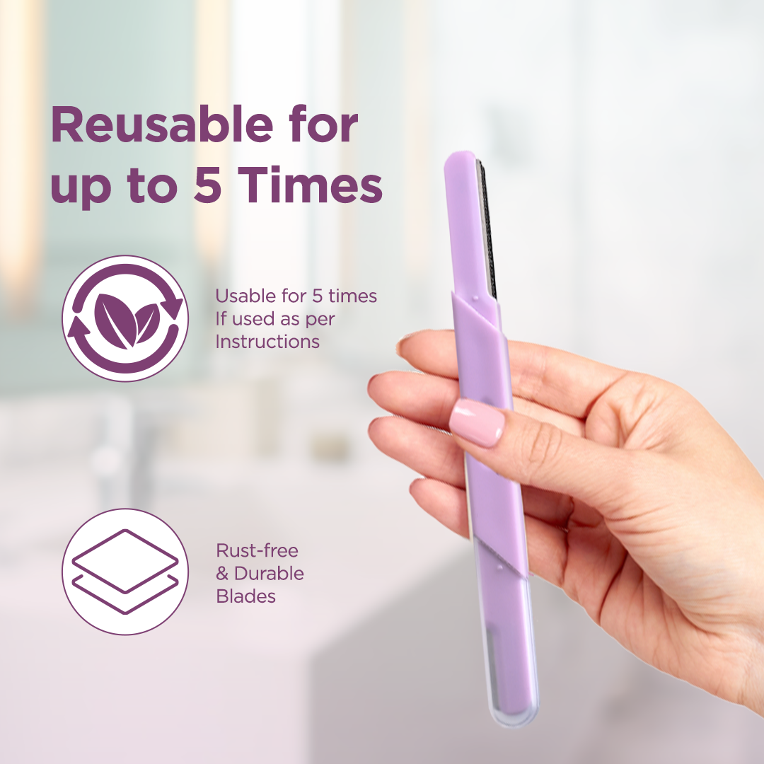 Floren Face & Eyebrow Dual facial razor for women | Dual Blade Razor | 3N | Smooth Skin | German Blades | Easy Precision Shave